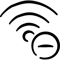 Wifi Subtract Icon from Freehand Set