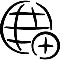 Worldwide Web Add Icon from Freehand Set