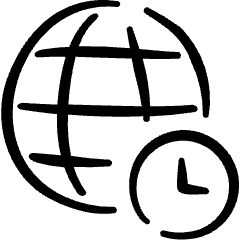 Worldwide Web Clock Icon from Freehand Set
