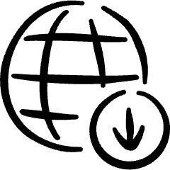 Worldwide Web Download Icon from Freehand Set