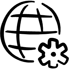 Worldwide Web Settings Icon from Freehand Set