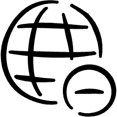 Worldwide Web Subtract Icon from Freehand Set