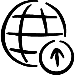 Worldwide Web Upload Icon from Freehand Set
