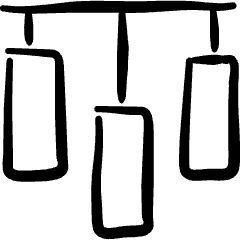 Ceiling Lamp Multiple Icon from Freehand Set