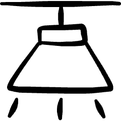 Ceiling Lamp Icon from Freehand Set