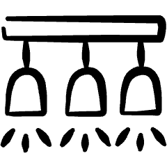 Ceiling Lamp Three Icon from Freehand Set