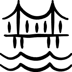 Landmark Brooklyn Bridge Icon from Freehand Set