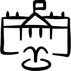 Landmark Building Whitehouse United State America Dc Icon from Freehand Set