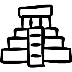 Landmark Mesoamerican Pyramid Icon from Freehand Set