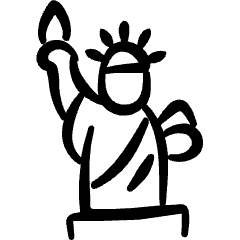 Landmark Statue Of Liberty Icon from Freehand Set