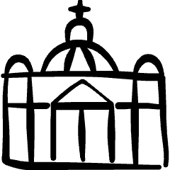 Landmark Bassilica Vatican Icon from Freehand Set