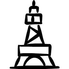 Landmark Eiffel Tower Icon from Freehand Set