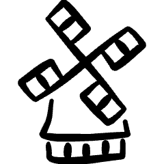 Landmark Netherlands Windmill Icon from Freehand Set