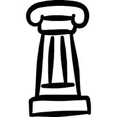 Historical Building Pillar Icon from Freehand Set