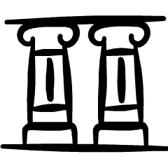 Historical Building Pillars Icon from Freehand Set