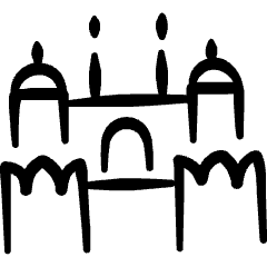 Landmark Redfort India Icon from Freehand Set