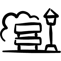 Park Bench Light Icon from Freehand Set