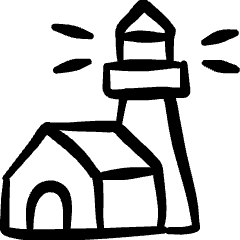 Various Building Lighthouse Cabin Icon from Freehand Set