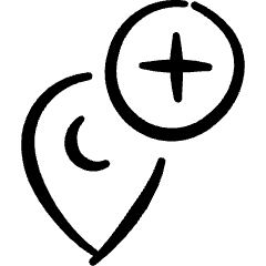 Pin Add Icon from Freehand Set