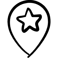 Pin Star Icon from Freehand Set