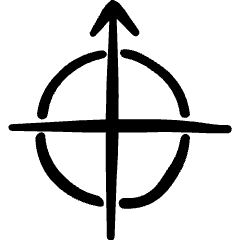Location Target Icon from Freehand Set