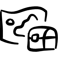 Maps Treasure Icon from Freehand Set