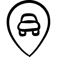 Style Three Pin Car Icon from Freehand Set