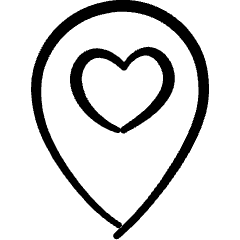 Style Three Pin Heart Icon from Freehand Set