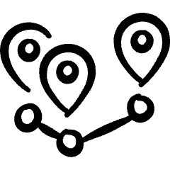 Trip Multiple Destination Icon from Freehand Set