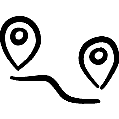 Trip Pin Distance Icon from Freehand Set