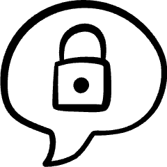 Messages Bubble Lock Icon from Freehand Set