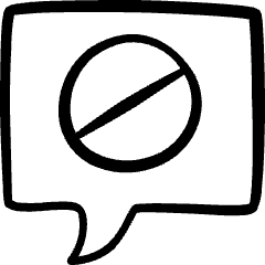 Messages Bubble Square Disable Icon from Freehand Set