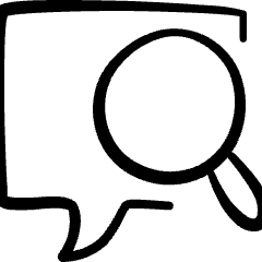 Messages Bubble Square Search Icon from Freehand Set