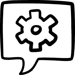 Messages Bubble Square Settings Icon from Freehand Set