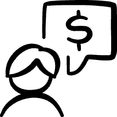 Messages People Man Dollar Icon from Freehand Set