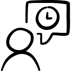 Messages People Person Bubble Clock Icon from Freehand Set