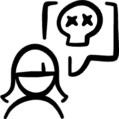 Messages People Woman Skull Icon from Freehand Set