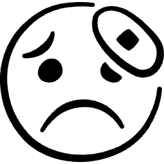 Smiley Head Patch Icon from Freehand Set