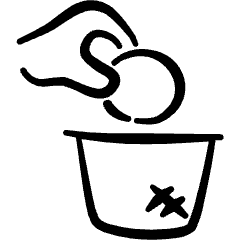 Begging Bowl Give Icon from Freehand Set