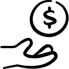 Cash Payment Coin Icon from Freehand Set