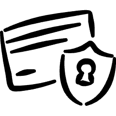 Credit Card Shield Icon from Freehand Set