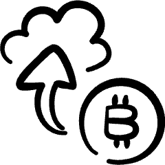 Crypto Currency Bitcoin Cloud Sync Icon from Freehand Set