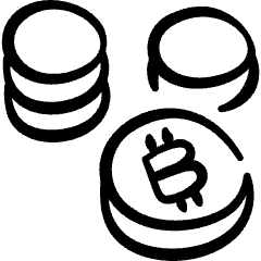 Crypto Currency Bitcoin Coins Icon from Freehand Set