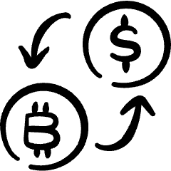 Crypto Currency Bitcoin Dollar Exchange Icon from Freehand Set