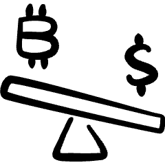 Crypto Currency Bitcoin Dollar Unbalance 1 Icon from Freehand Set