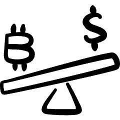 Crypto Currency Bitcoin Dollar Unbalance Icon from Freehand Set