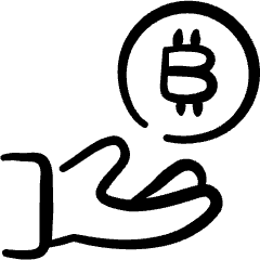 Crypto Currency Bitcoin Give Icon from Freehand Set