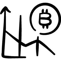 Crypto Currency Bitcoin Graph Decrease Icon from Freehand Set