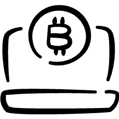 Crypto Currency Bitcoin Laptop Icon from Freehand Set