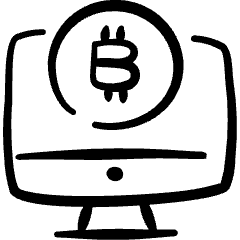 Crypto Currency Bitcoin Monitor Icon from Freehand Set